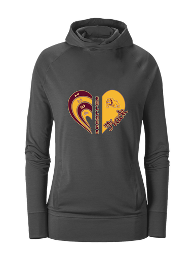 Big Spring Bulldogs Heart Track Women's Hoodie