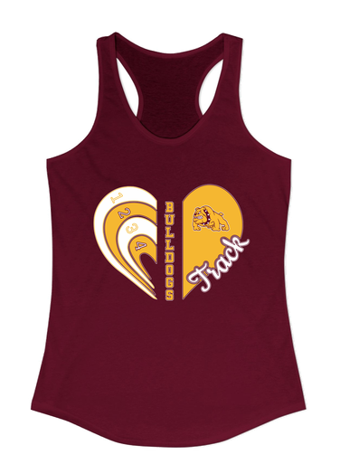 Big Spring Bulldogs Heart Track Women's Tank Top
