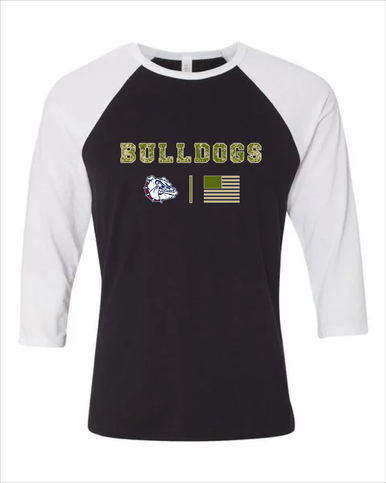 Sierra Linda Bulldogs Camo Flag Men's Baseball T-Shirt