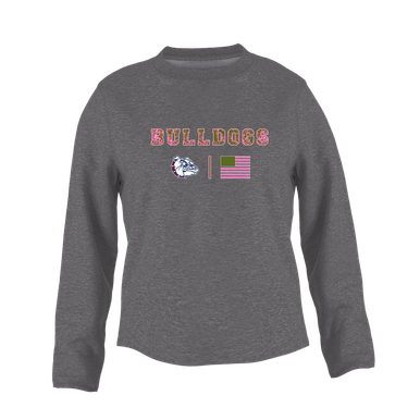 Sierra Linda Bulldogs Pink Camo Flag Women's Sweatshirt