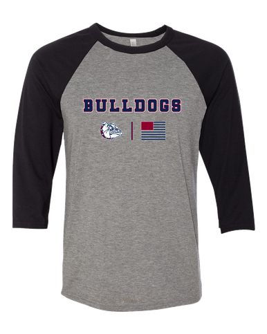 Sierra Linda Bulldogs Team Colors Flag Women's Baseball T-Shirt
