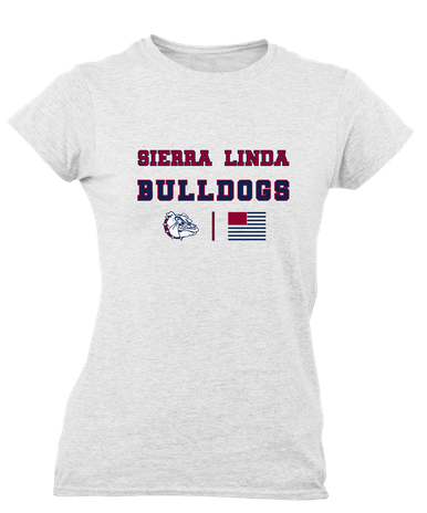 Sierra Linda Bulldogs Spirit Flag Women's Premium SS T-Shirt