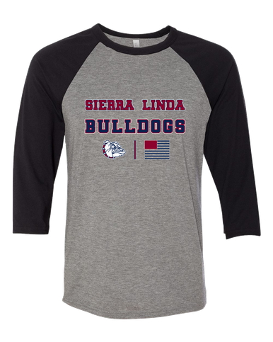 Sierra Linda Bulldogs Spirit Flag Men's Baseball T-Shirt