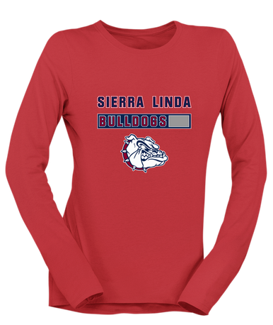 Sierra Linda Bulldogs Mascot #7 Women's LS T-Shirt