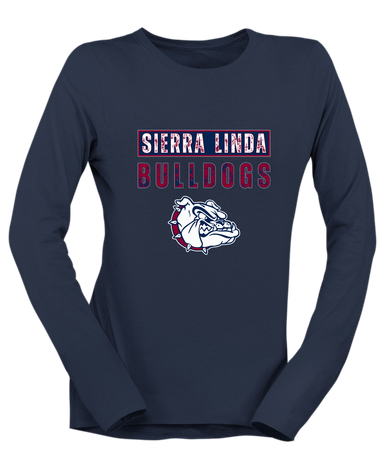 Sierra Linda Bulldogs Mascot #9 Women's LS T-Shirt
