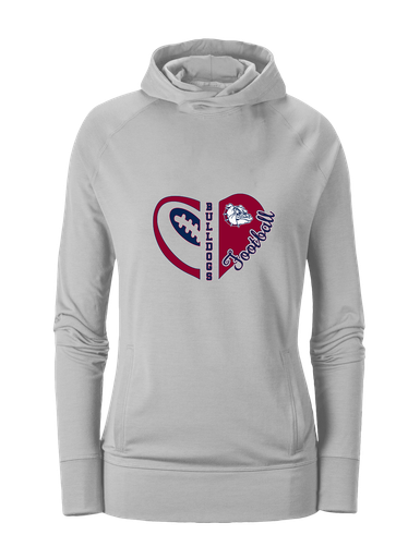 Sierra Linda Bulldogs Heart Football Women's Hoodie