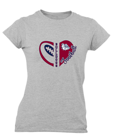 Sierra Linda Bulldogs Heart Football Women's Premium SS T-Shirt