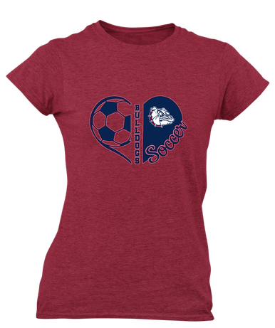 Sierra Linda Bulldogs Heart Soccer Women's SS T-Shirt