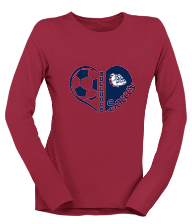 Sierra Linda Bulldogs Heart Soccer Women's Premium LS T-Shirt