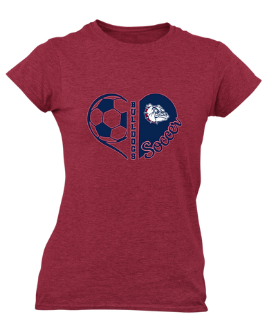 Sierra Linda Bulldogs Heart Soccer Women's Premium SS T-Shirt