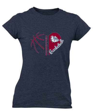 Sierra Linda Bulldogs Heart Basketball Women's Premium SS T-Shirt