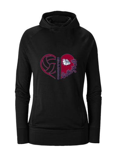 Sierra Linda Bulldogs Heart Volleyball Women's Hoodie
