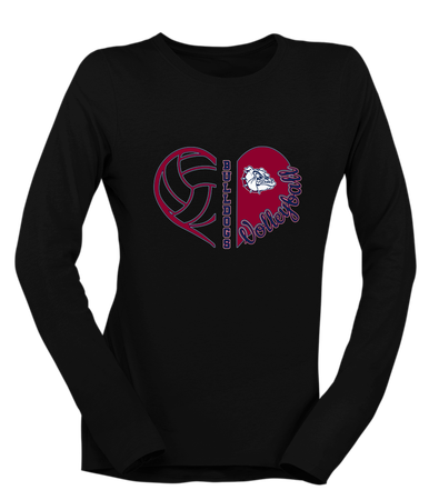 Sierra Linda Bulldogs Heart Volleyball Women's LS T-Shirt