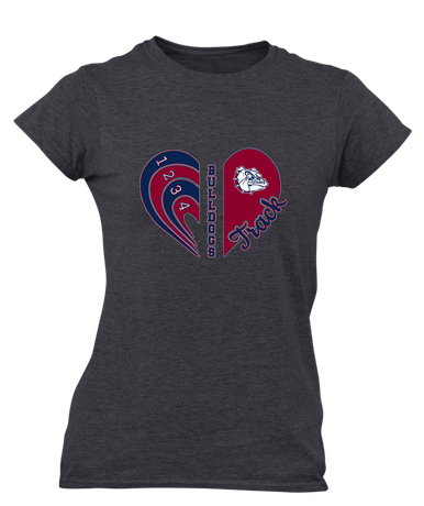 Sierra Linda Bulldogs Heart Track Women's Premium SS T-Shirt