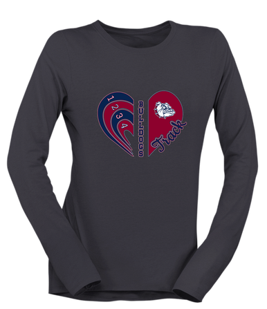 Sierra Linda Bulldogs Heart Track Women's Premium LS T-Shirt