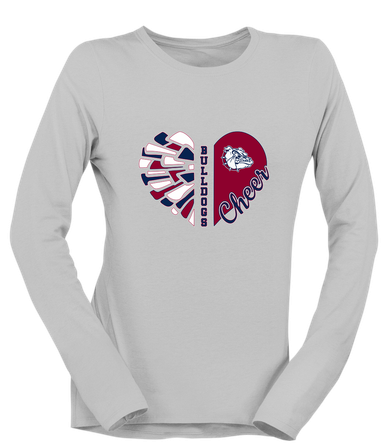 Sierra Linda Bulldogs Heart Cheer Women's LS T-Shirt
