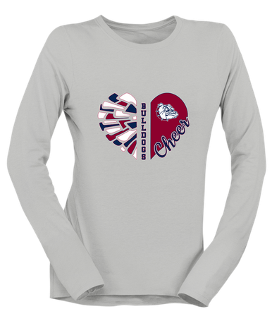 Sierra Linda Bulldogs Heart Cheer Women's Premium LS T-Shirt