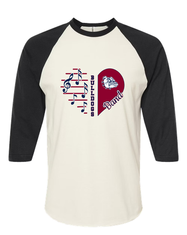 Sierra Linda Bulldogs Heart Band Women's Baseball T-Shirt
