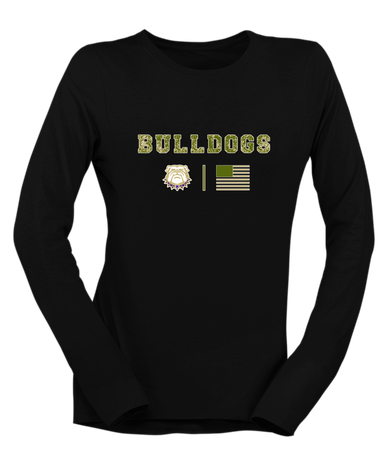 Marianna Bulldogs Camo Flag Women's Premium LS T-Shirt