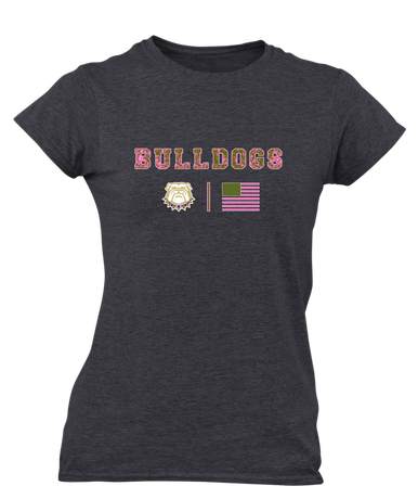 Marianna Bulldogs Pink Camo Flag Women's SS T-Shirt