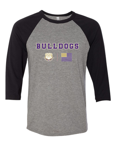Marianna Bulldogs Team Colors Flag Women's Baseball T-Shirt