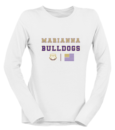 Marianna Bulldogs Spirit Flag Women's LS T-Shirt