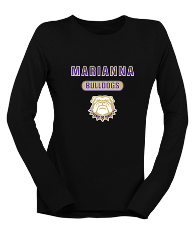 Marianna Bulldogs Mascot #3 Women's LS T-Shirt
