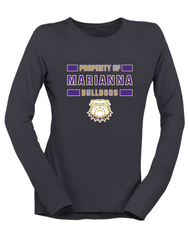 Marianna Bulldogs Property Of Women's LS T-Shirt