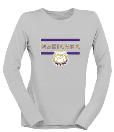Marianna Bulldogs Mascot #4 Women's LS T-Shirt