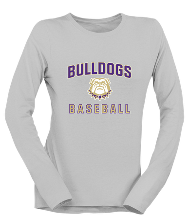 Marianna Bulldogs Baseball #1 Women's LS T-Shirt