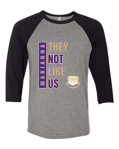 Marianna Bulldogs They Not Like Us #1 Men's Baseball T-Shirt