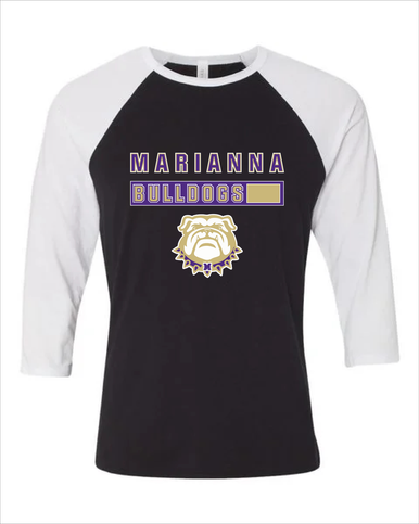 Marianna Bulldogs Mascot #7 Men's Baseball T-Shirt