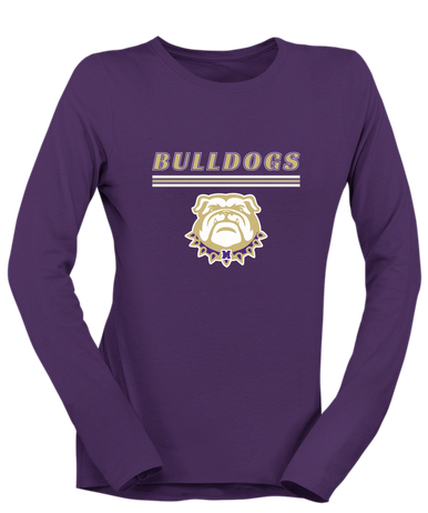 Marianna Bulldogs Mascot #8 Women's LS T-Shirt