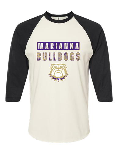 Marianna Bulldogs Mascot #9 Women's Baseball T-Shirt