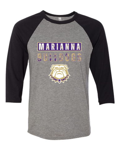 Marianna Bulldogs Mascot #9 Men's Baseball T-Shirt