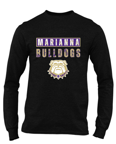 Marianna Bulldogs Mascot #9 Men's LS T-Shirt