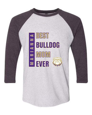 Marianna Bulldogs Best Bulldog Mom Women's Baseball T-Shirt