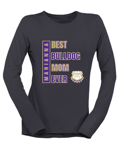 Marianna Bulldogs Best Bulldog Mom Women's LS T-Shirt