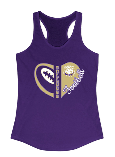 Marianna Bulldogs Heart Football Women's Tank Top