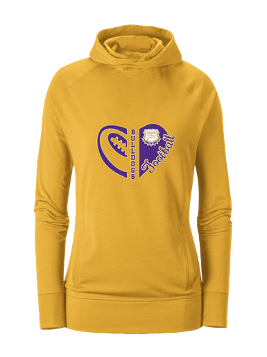 Marianna Bulldogs Heart Football Women's Hoodie