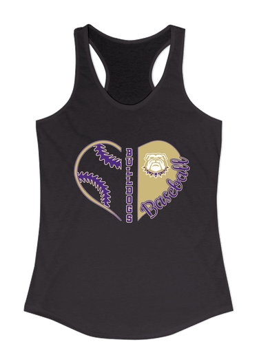 Marianna Bulldogs Heart Baseball Women's Tank Top