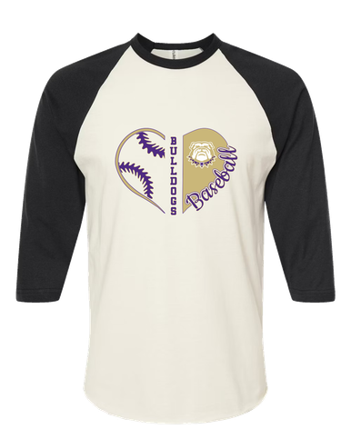 Marianna Bulldogs Heart Baseball Women's Baseball T-Shirt