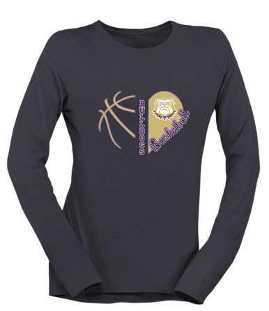 Marianna Bulldogs Heart Basketball Women's Premium LS T-Shirt