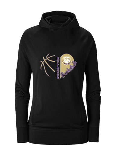 Marianna Bulldogs Heart Basketball Women's Hoodie