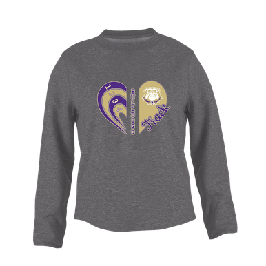 Marianna Bulldogs Heart Track Women's Sweatshirt