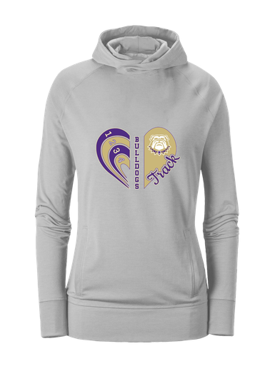 Marianna Bulldogs Heart Track Women's Hoodie