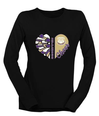 Marianna Bulldogs Heart Cheer Women's Premium LS T-Shirt