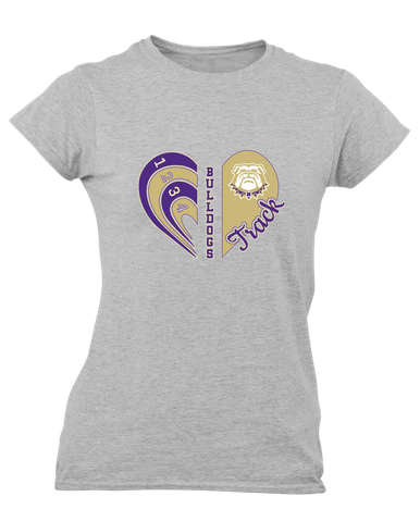 Marianna Bulldogs Heart Track Women's Premium SS T-Shirt