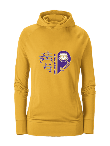 Marianna Bulldogs Heart Band Women's Hoodie