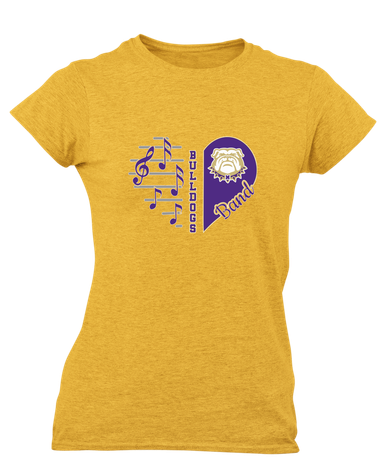 Marianna Bulldogs Heart Band Women's Premium SS T-Shirt